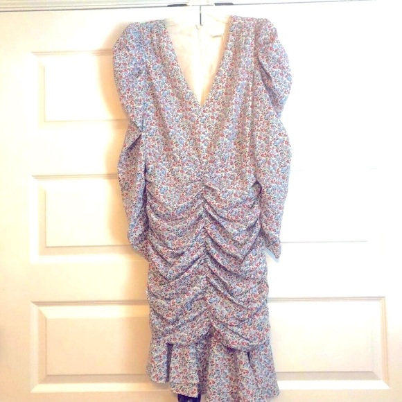 NWT Designer NOTES DU NORD Naya Ruched Midi Dress Flower Symphony 10 MSRP $280 - Picture 3 of 7